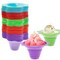 Lot45 Snow Cone Bowls - Reusable Colorful Plastic 100pc Shaved Ice Flower Cups